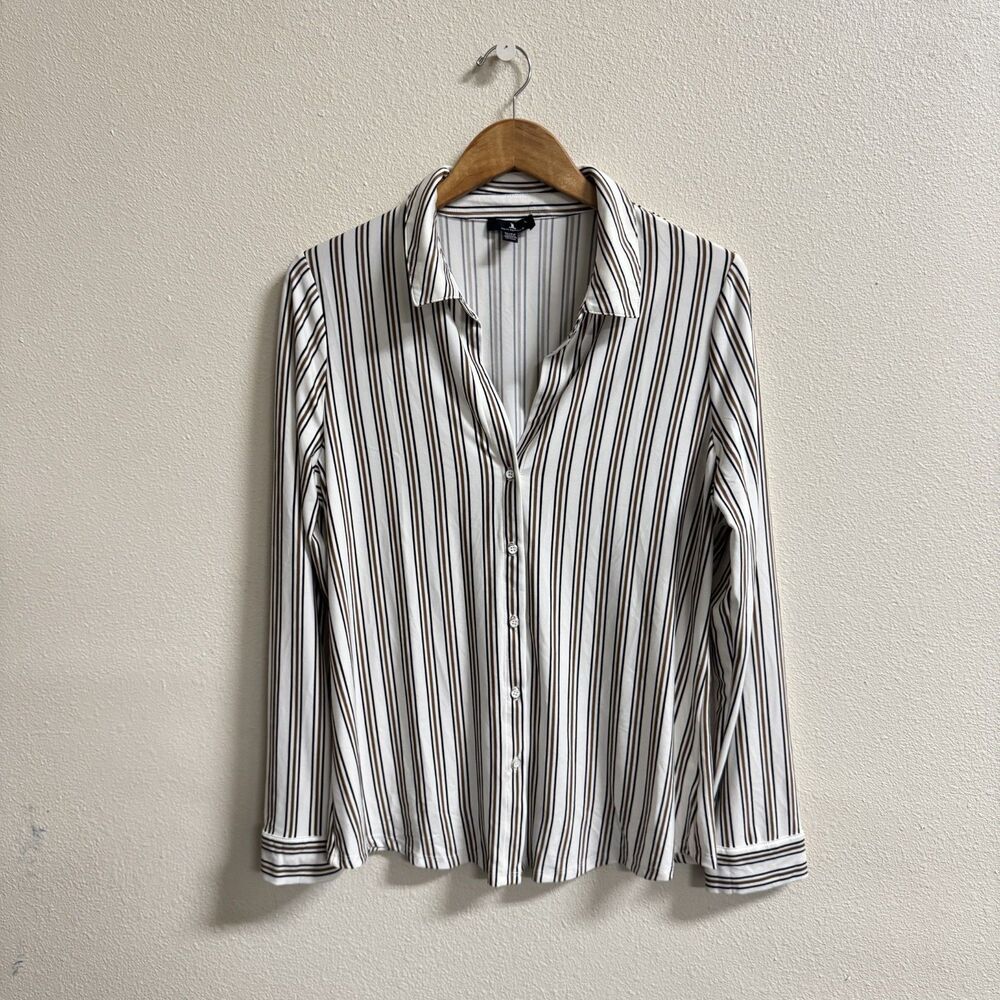 Jules & Leopold Striped Button Front Blouse XL